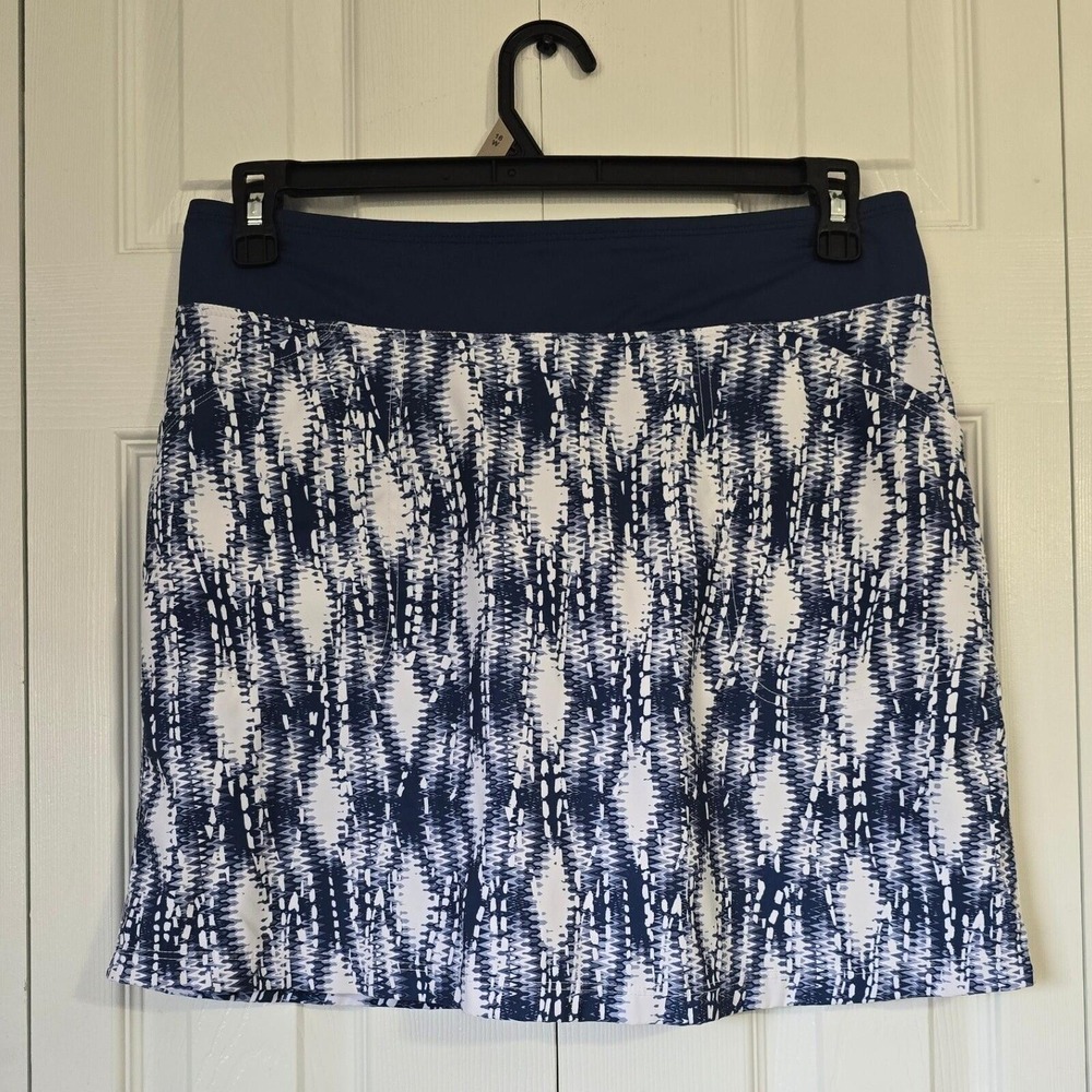 Cypress Club Navy White Abstract Print Athletic Golf Tennis Skort Womens Size M